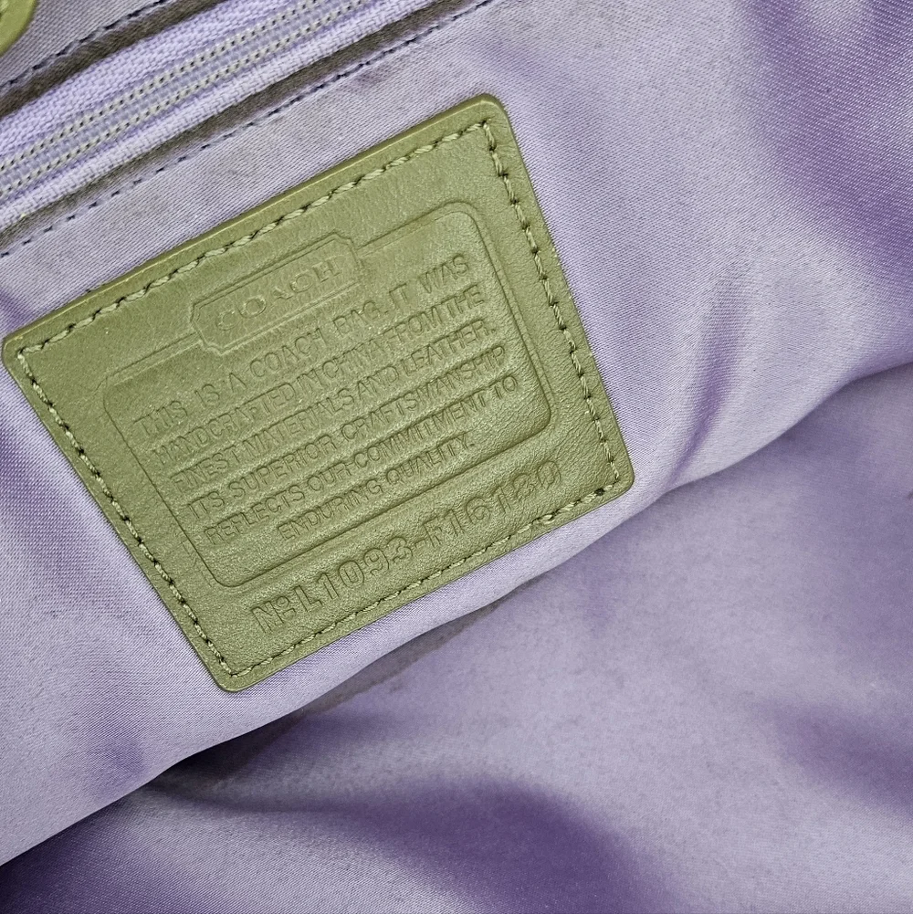 Coach Carly F16180 Vintage Tote – Y2K Metallic Patchwork Logo Canvas Purse, Gold
